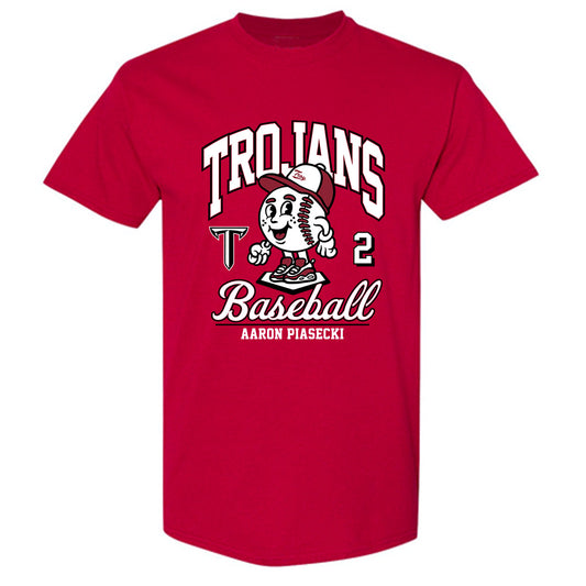 Troy - NCAA Baseball : Aaron Piasecki - Cardinal Red T-Shirt-0