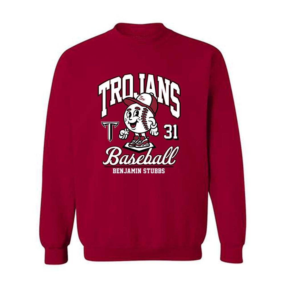 Troy - NCAA Baseball : Benjamin Stubbs - Cardinal Red Crewneck Sweatshirt-0