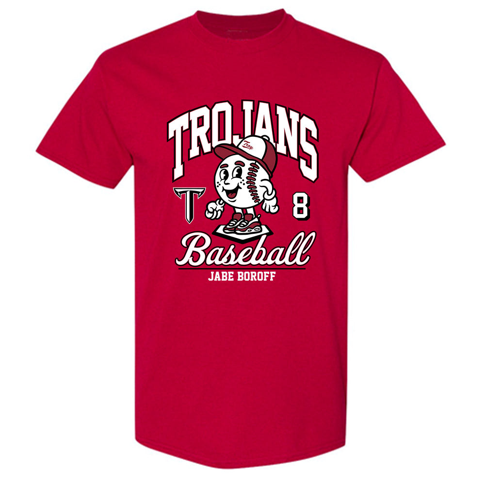 Troy - NCAA Baseball : Jabe Boroff - Cardinal Red T-Shirt-0