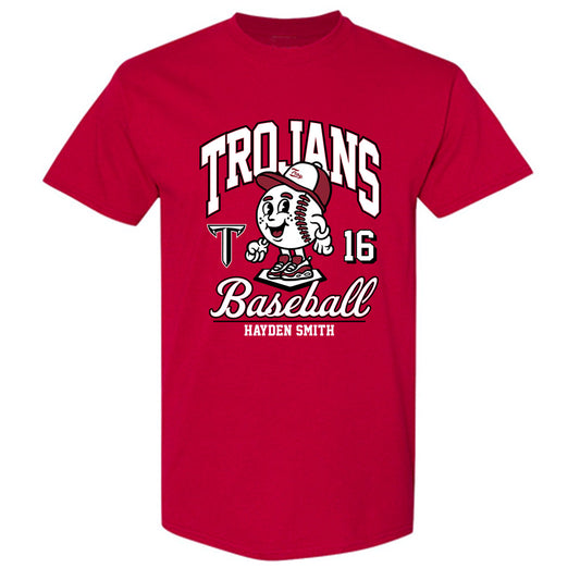 Troy - NCAA Baseball : Hayden Smith - Cardinal Red T-Shirt-0