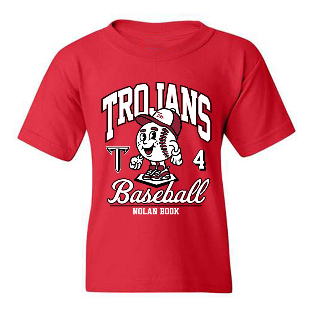 Troy - NCAA Baseball : Nolan Book - Cardinal Red Youth T-Shirt-0