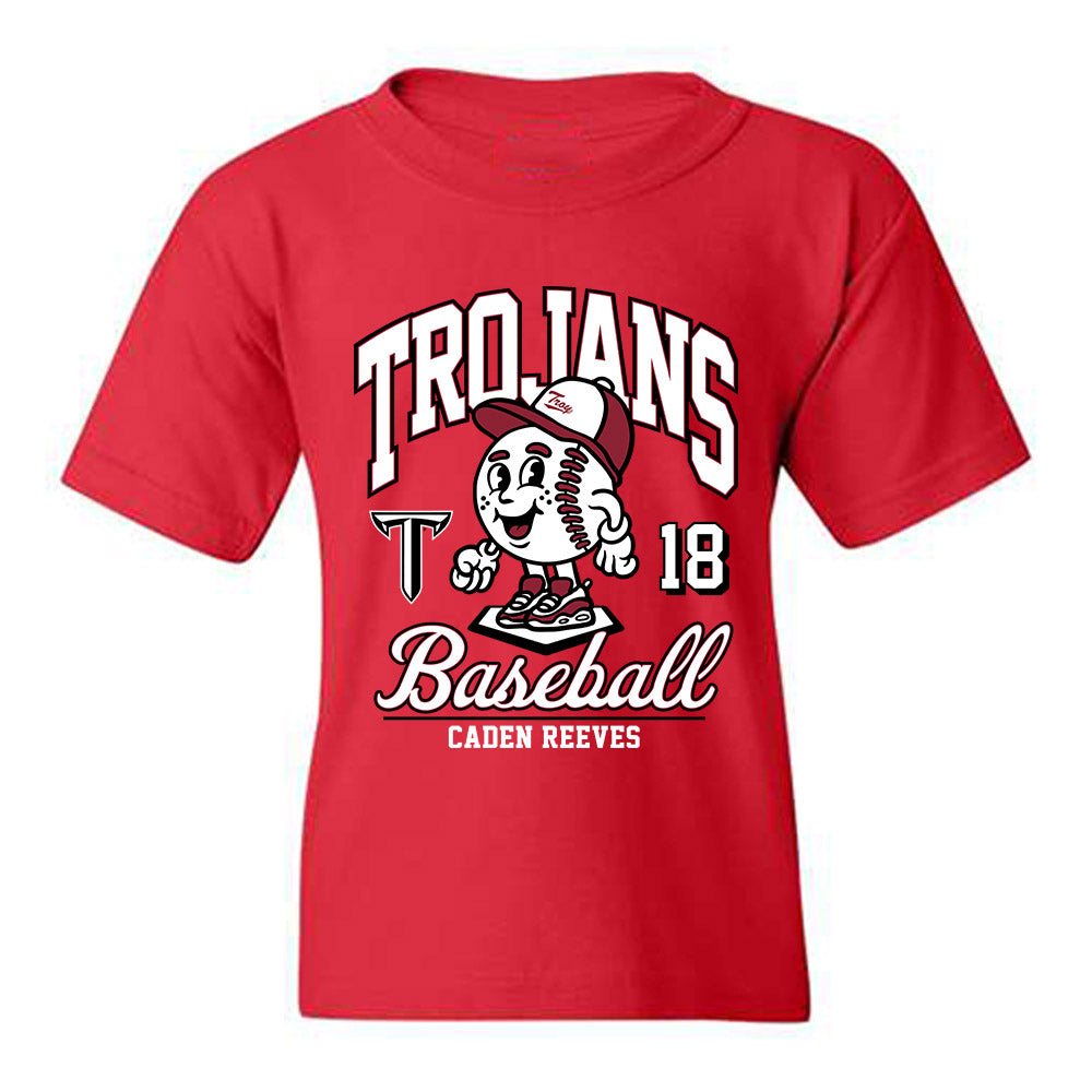 Troy - NCAA Baseball : Caden Reeves - Cardinal Red Youth T-Shirt-0