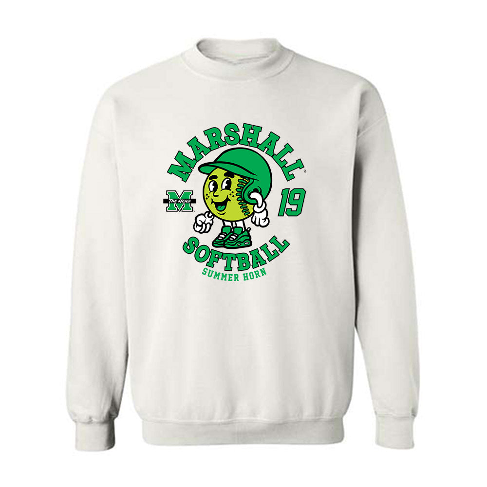 Marshall - NCAA Softball : Summer Horn - Fashion Shersey Crewneck Sweatshirt-0