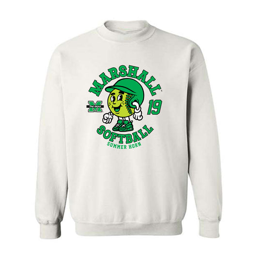 Marshall - NCAA Softball : Summer Horn - Fashion Shersey Crewneck Sweatshirt-0