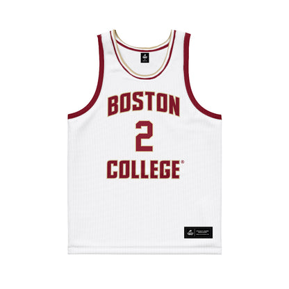 Boston College - NCAA Men's Basketball : Colby Duggan - White Basketball Jersey-0