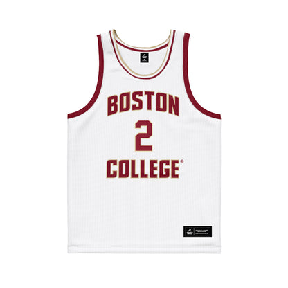Boston College - NCAA Men's Basketball : Colby Duggan - White Basketball Jersey-0