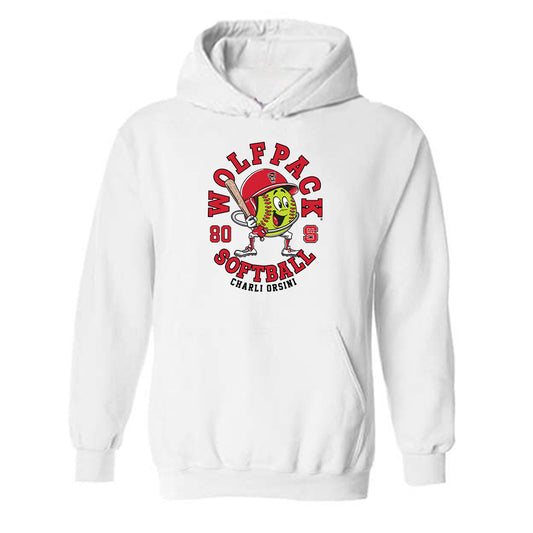 NC State - NCAA Softball : Charli Orsini - Fashion Shersey Hooded Sweatshirt-0