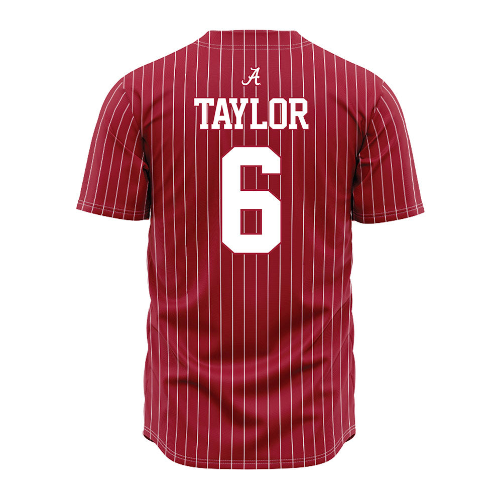 Alabama - NCAA Baseball : Evan Taylor - Pinstripe Jersey-3
