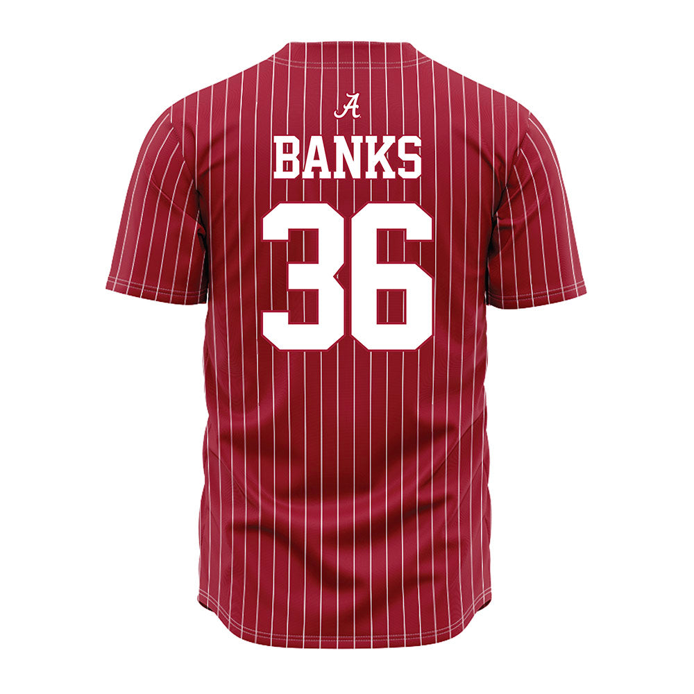 Alabama - NCAA Baseball : Hagan Banks - Pinstripe Jersey-2