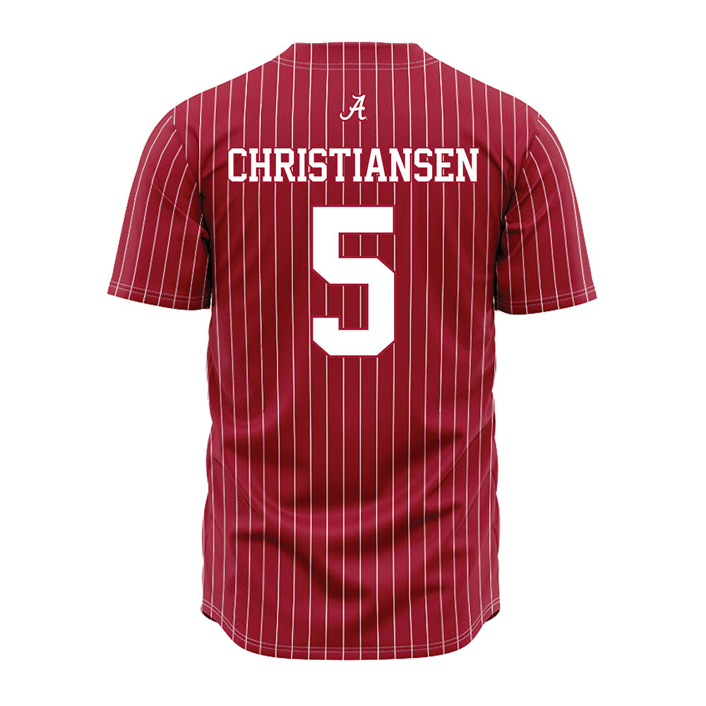 Alabama - NCAA Baseball : Sam Christiansen - Pinstripe Jersey-3