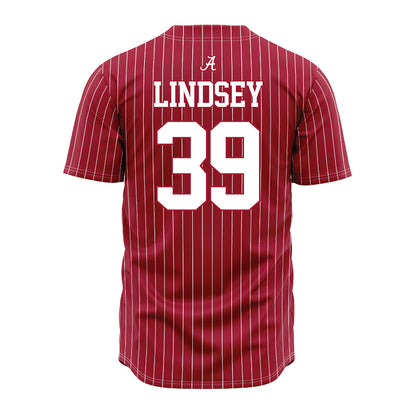 Alabama - NCAA Baseball : Ross Lindsey - Pinstripe Jersey-3