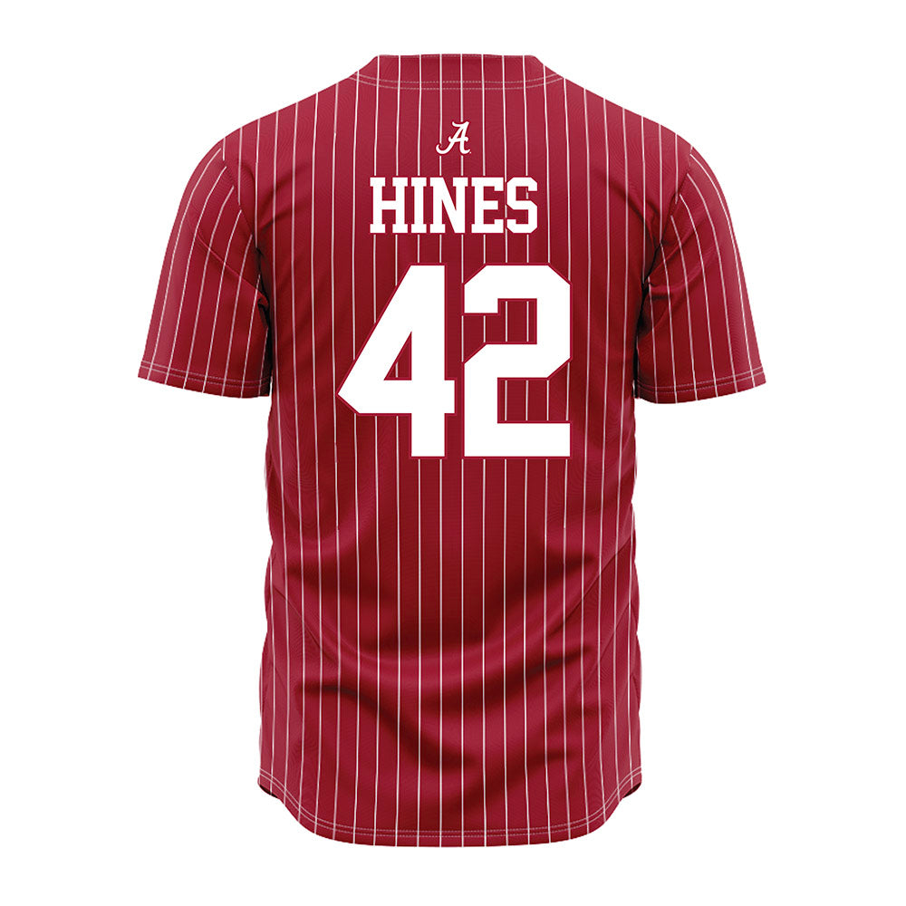 Alabama - NCAA Baseball : Eric Hines - Pinstripe Jersey-2