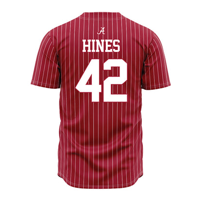 Alabama - NCAA Baseball : Eric Hines - Pinstripe Jersey-2