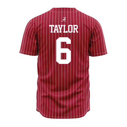 Alabama - NCAA Baseball : Evan Taylor - Pinstripe Jersey-2