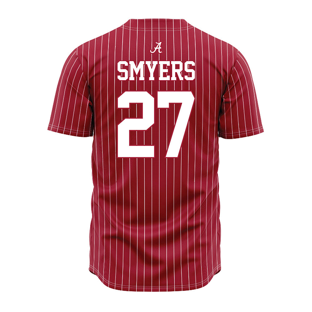 Alabama - NCAA Baseball : Luke Smyers - Pinstripe Jersey-3