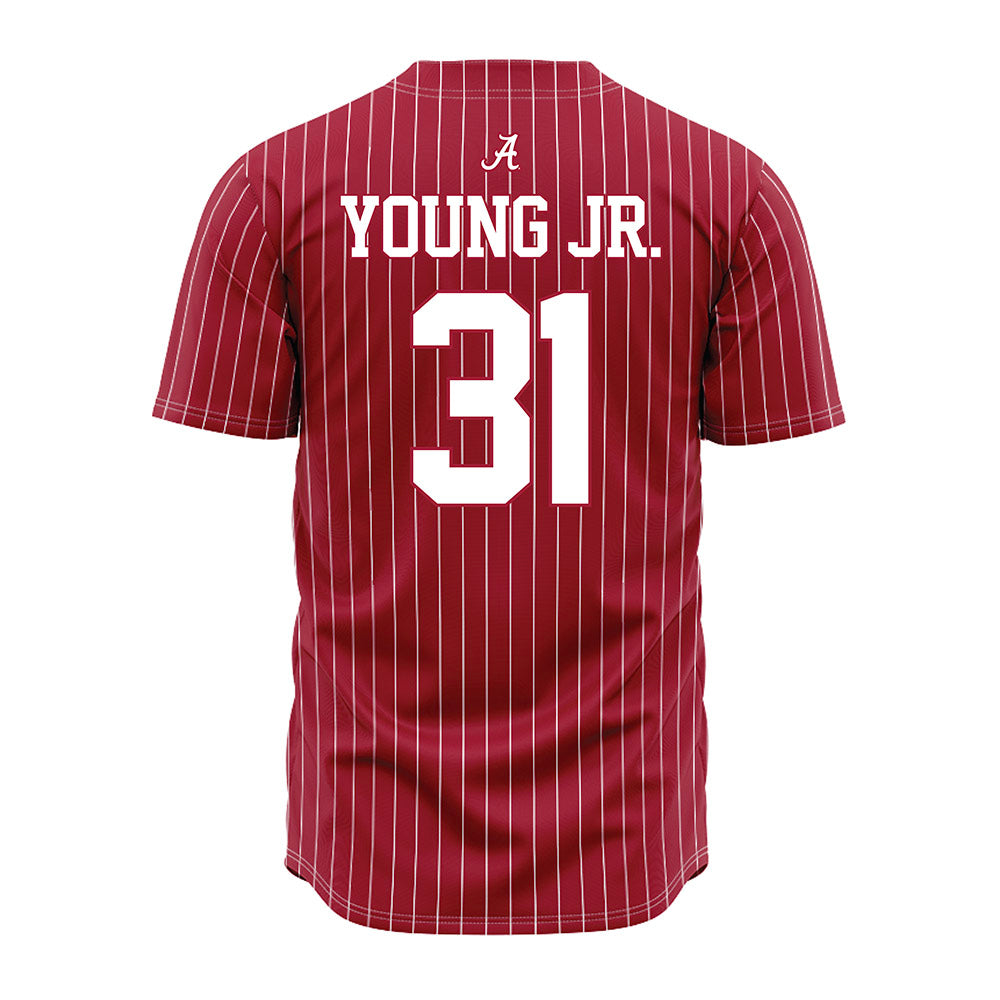 Alabama - NCAA Baseball : Jon Young Jr. - Pinstripe Jersey-3