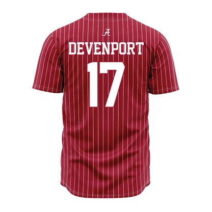 Alabama - NCAA Baseball : Logen Devenport - Pinstripe Jersey-3