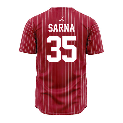 Alabama - NCAA Baseball : Owen Sarna - Pinstripe Jersey-3