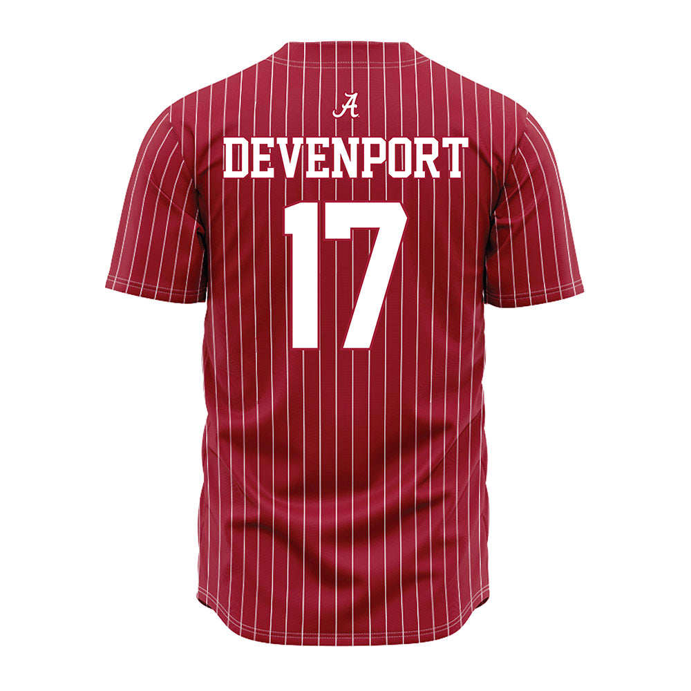 Alabama - NCAA Baseball : Logen Devenport - Pinstripe Jersey-2