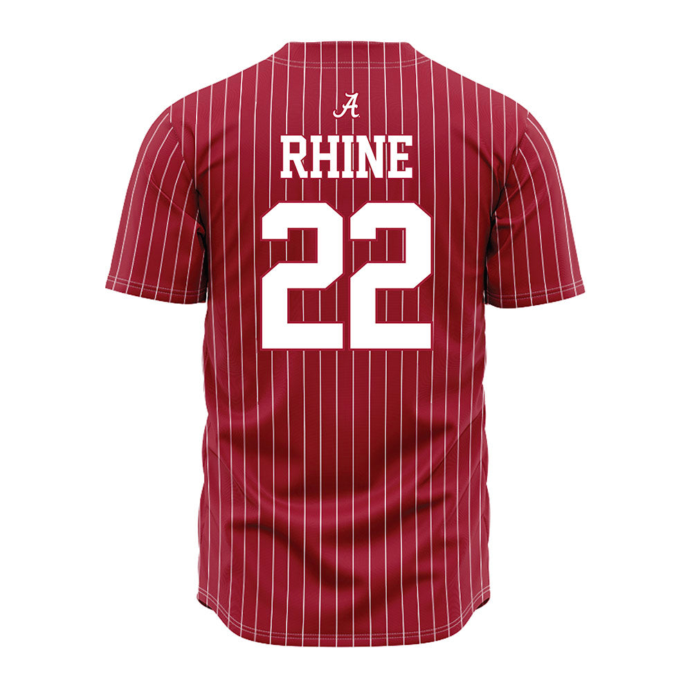 Alabama - NCAA Baseball : Will Rhine - Pinstripe Jersey-2
