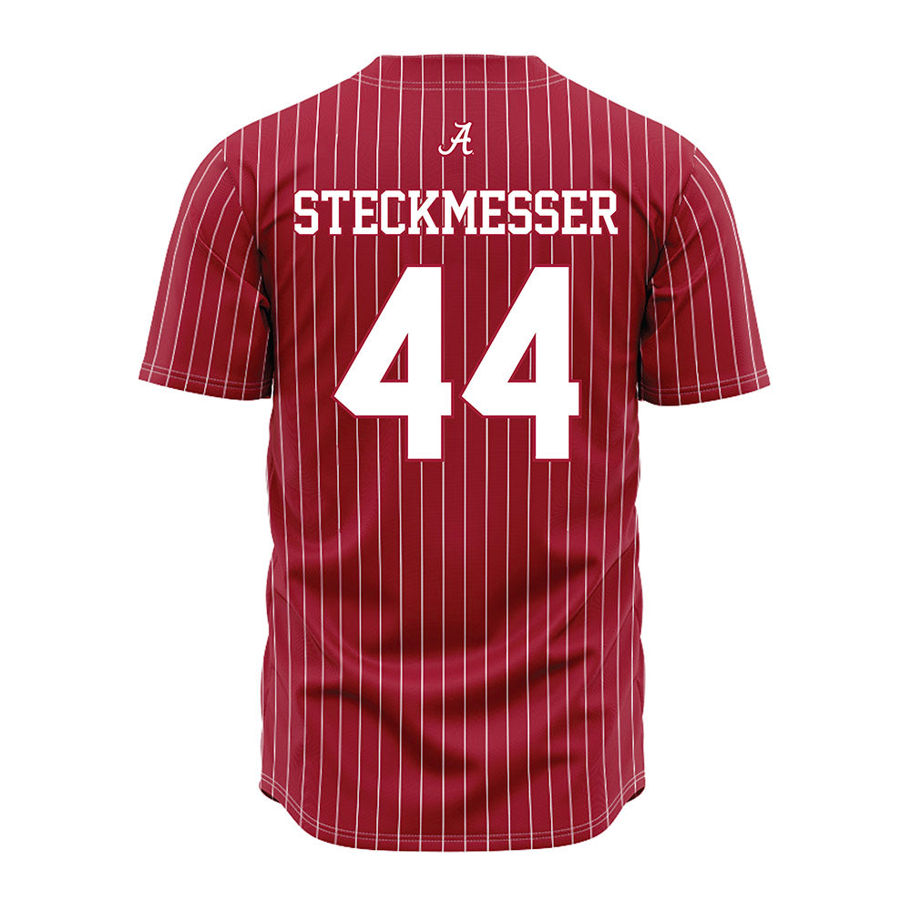 Alabama - NCAA Baseball : Evan Steckmesser - Pinstripe Jersey-2