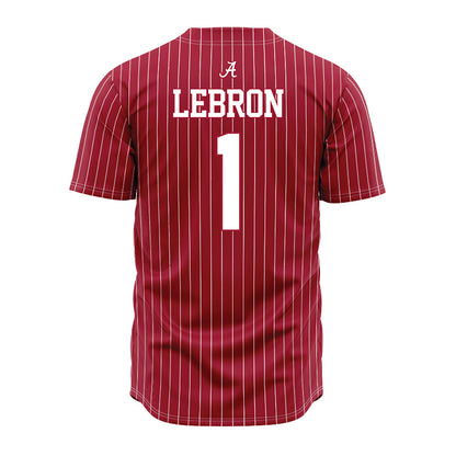 Alabama - NCAA Baseball : Justin Lebron - Pinstripe Jersey-2
