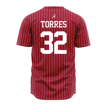 Alabama - NCAA Baseball : Jason Torres - Pinstripe Jersey-3