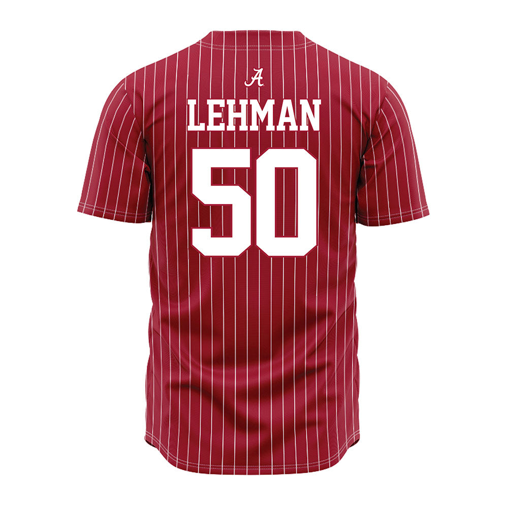 Alabama - NCAA Baseball : Connor Lehman - Pinstripe Jersey-2
