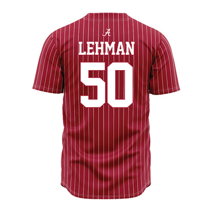 Alabama - NCAA Baseball : Connor Lehman - Pinstripe Jersey-2