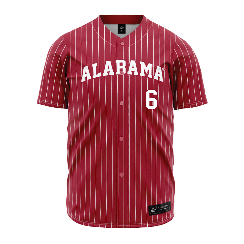 Alabama - NCAA Baseball : Evan Taylor - Pinstripe Jersey-1