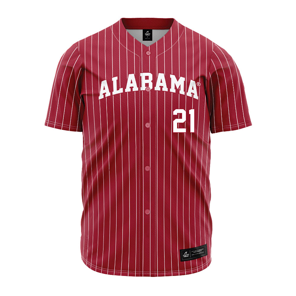 Alabama - NCAA Baseball : Andrew Purdy - Pinstripe Jersey-1