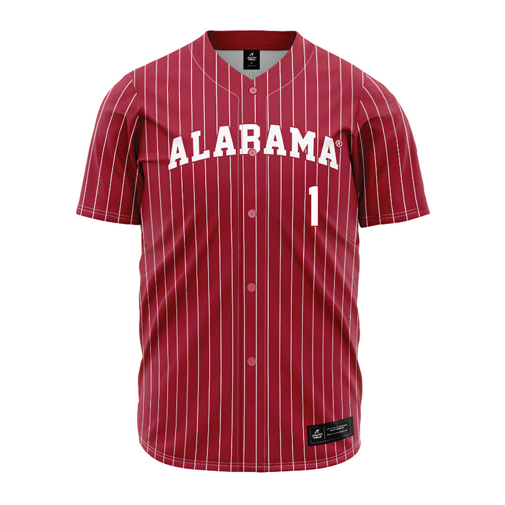 Alabama - NCAA Baseball : Justin Lebron - Pinstripe Jersey-1