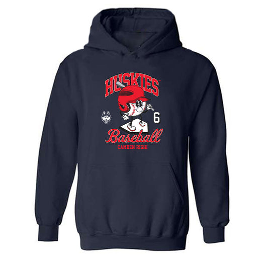 UConn - NCAA Baseball : Camden Righi - Fashion Shersey Hooded Sweatshirt-0