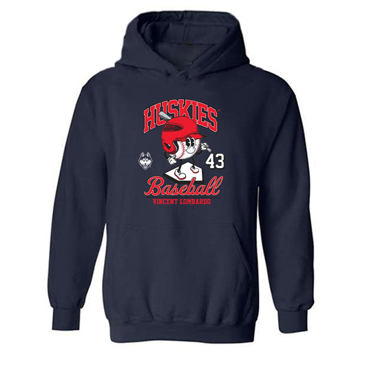 UConn - NCAA Baseball : Vincent Lombardo - Fashion Shersey Hooded Sweatshirt-0