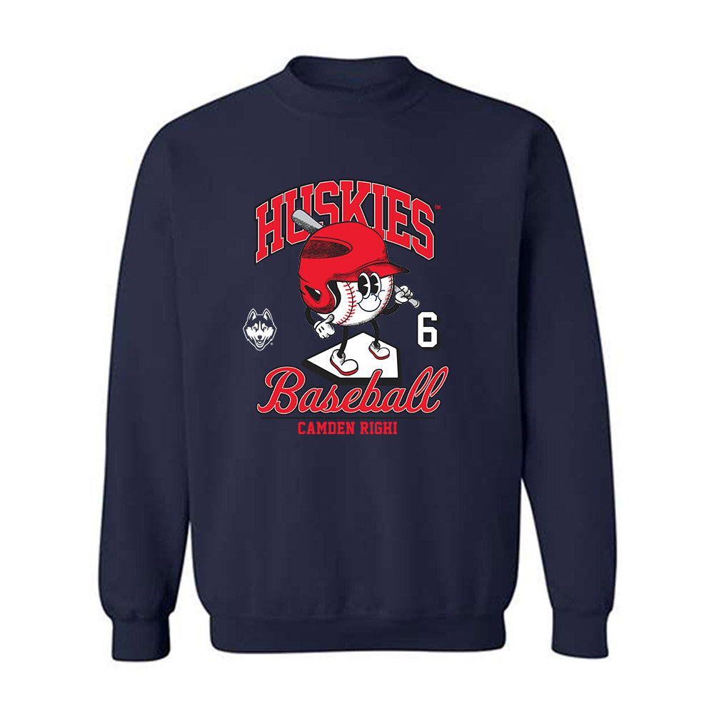 UConn - NCAA Baseball : Camden Righi - Fashion Shersey Crewneck Sweatshirt-0