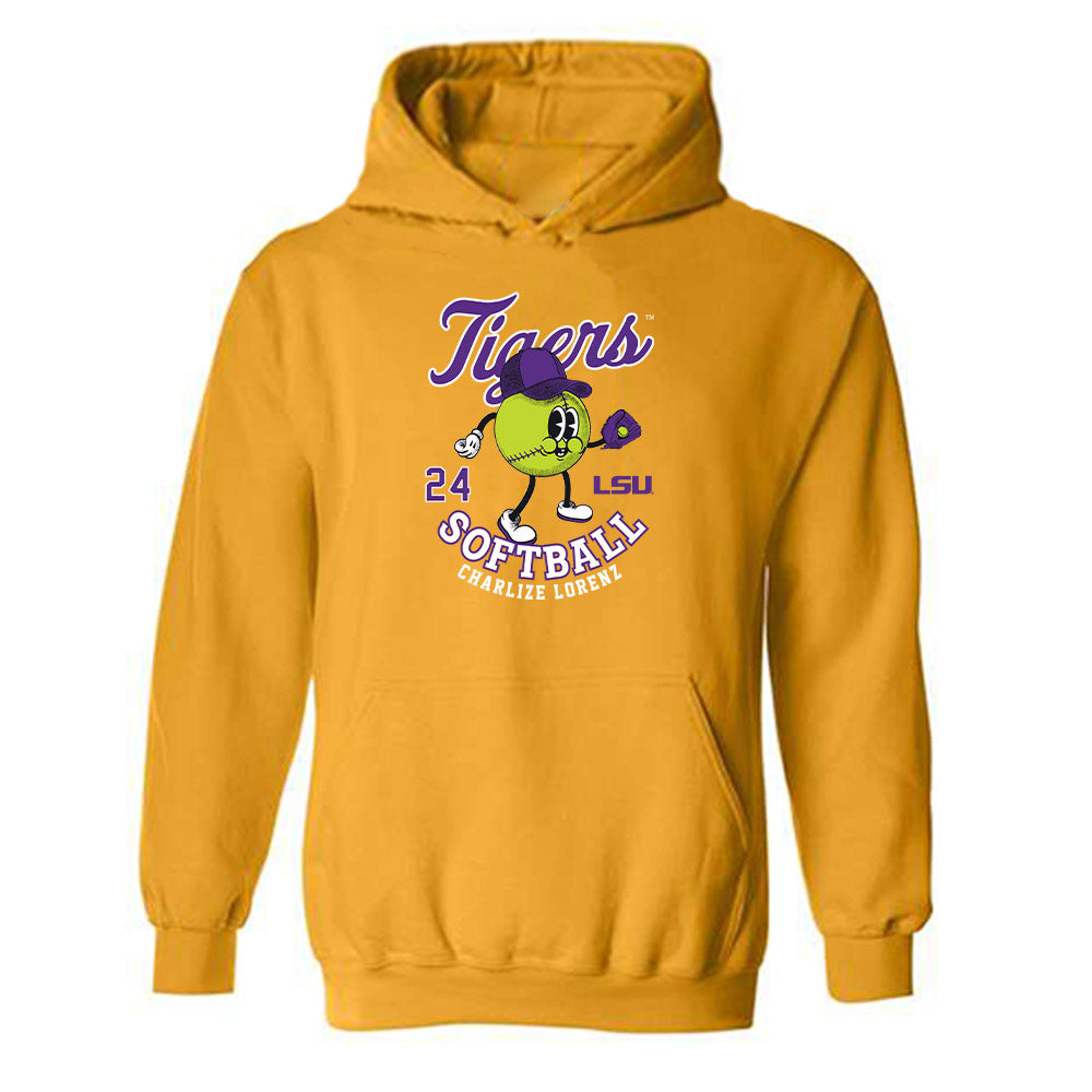 LSU - NCAA Softball : Charlize Lorenz - Fashion Shersey Hooded Sweatshirt-0