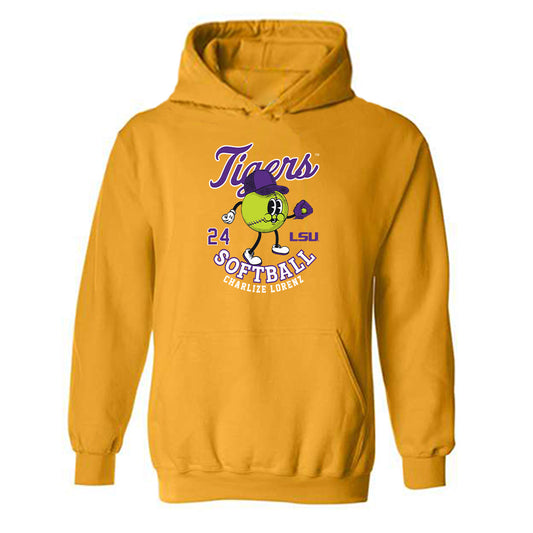 LSU - NCAA Softball : Charlize Lorenz - Fashion Shersey Hooded Sweatshirt-0