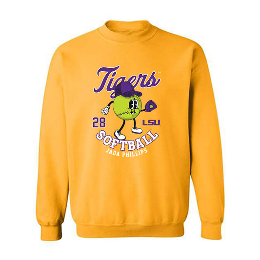LSU - NCAA Softball : Jada Phillips - Fashion Shersey Crewneck Sweatshirt-0
