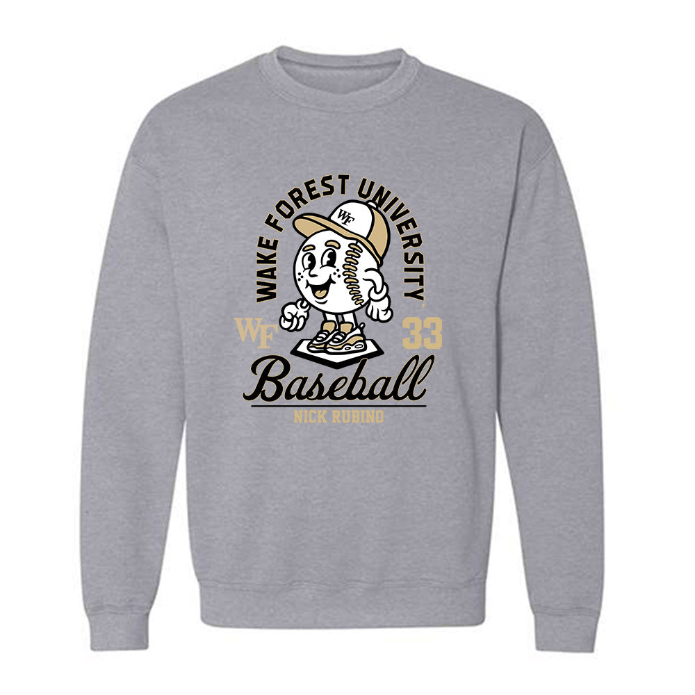 Wake Forest - NCAA Baseball : Nick Rubino - Fashion Shersey Crewneck Sweatshirt-0