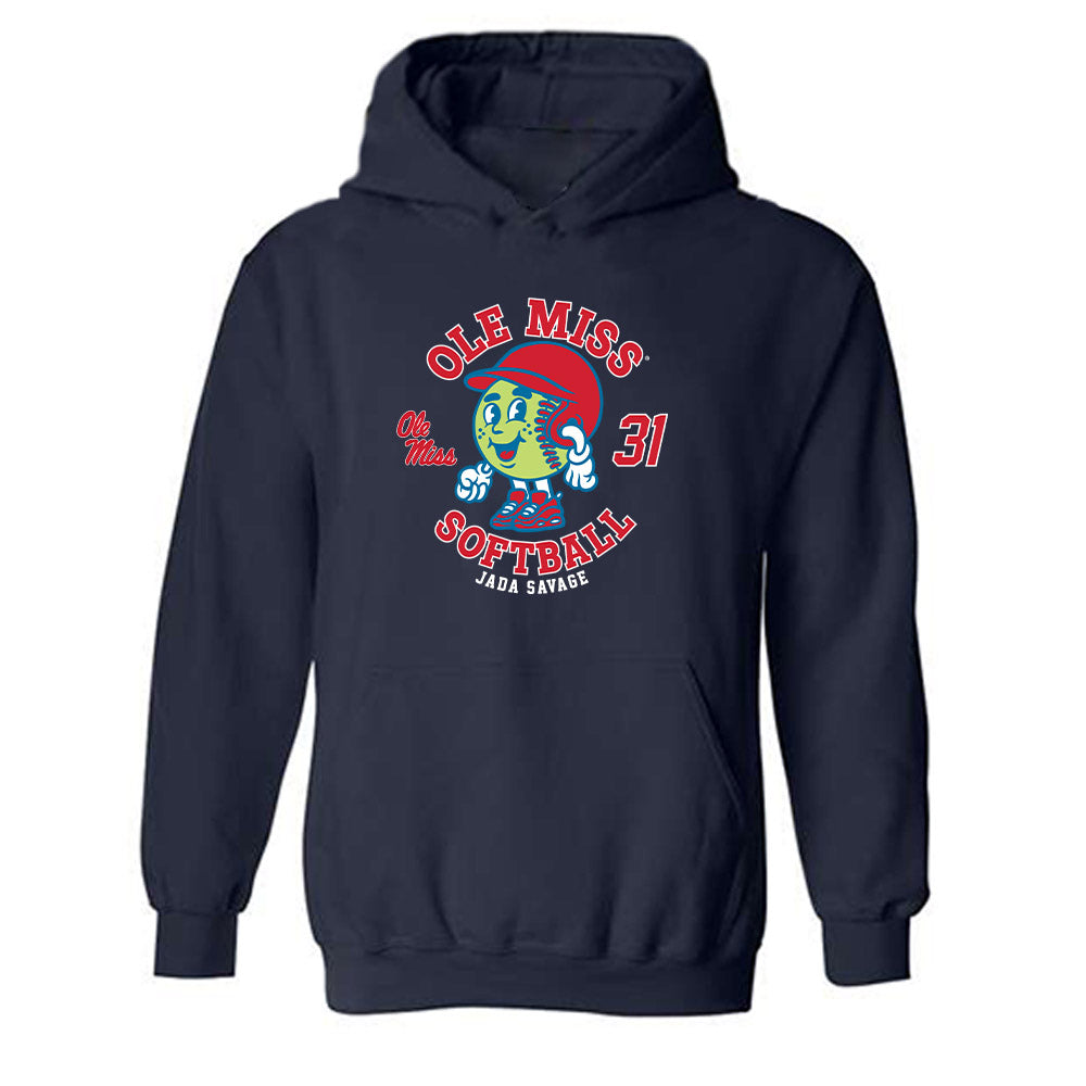 Ole Miss - NCAA Softball : Jada Savage - Fashion Shersey Hooded Sweatshirt-0