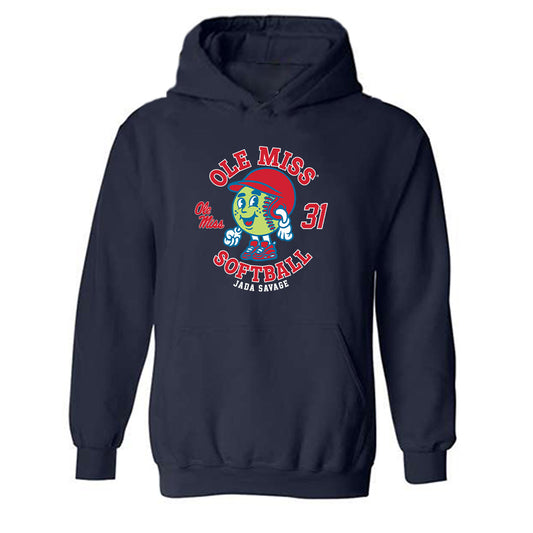 Ole Miss - NCAA Softball : Jada Savage - Fashion Shersey Hooded Sweatshirt-0
