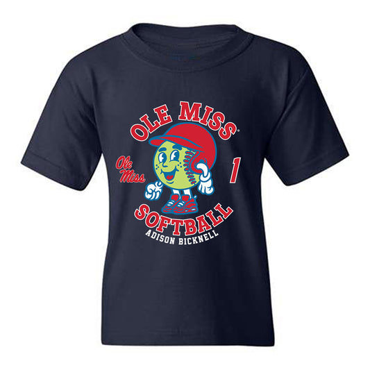 Ole Miss - NCAA Softball : Adison Bicknell - Fashion Shersey Youth T-Shirt-0