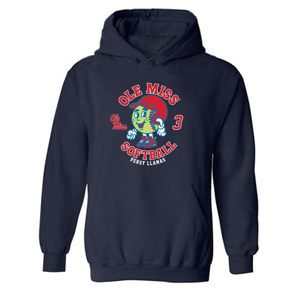 Ole Miss - NCAA Softball : Persy Llamas - Fashion Shersey Hooded Sweatshirt-0