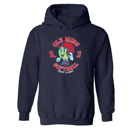 Ole Miss - NCAA Softball : Persy Llamas - Fashion Shersey Hooded Sweatshirt-0