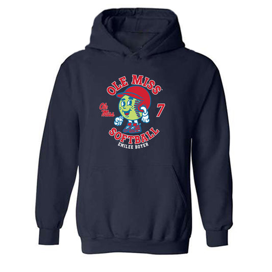 Ole Miss - NCAA Softball : Emilee Boyer - Fashion Shersey Hooded Sweatshirt-0