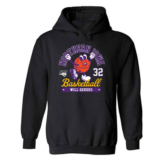 Northern Iowa - NCAA Men's Basketball : Will Gerdes - Fashion Shersey Hooded Sweatshirt-0
