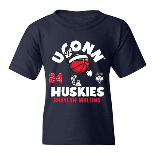 UConn - NCAA Men's Basketball : Braylon Mullins - Fashion Shersey Youth T-Shirt-0