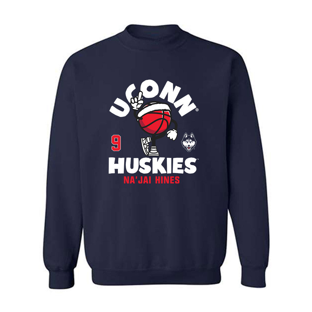 UConn - NCAA Men's Basketball : Na'Jai Hines - Fashion Shersey Crewneck Sweatshirt-0