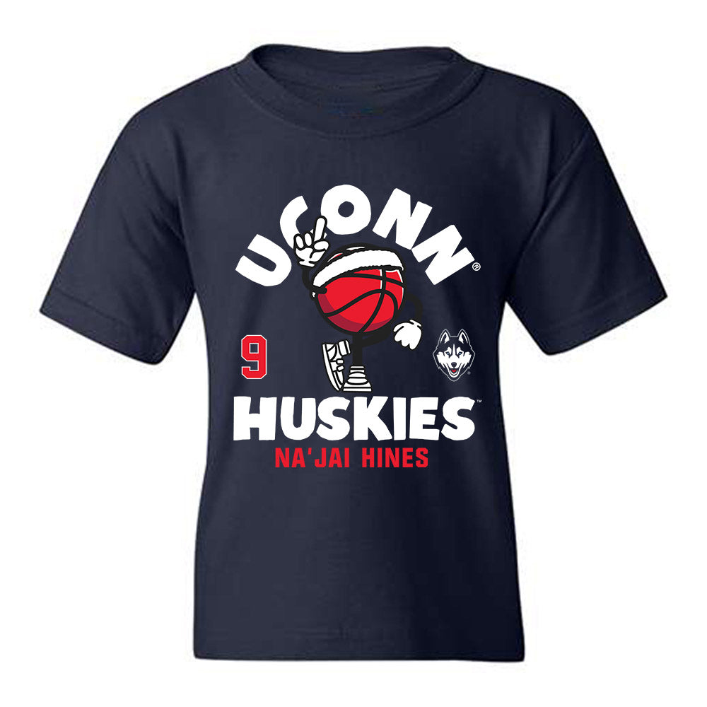 UConn - NCAA Men's Basketball : Na'Jai Hines - Fashion Shersey Youth T-Shirt-0