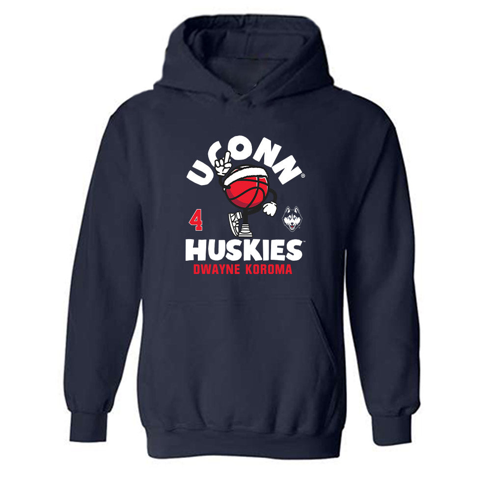 UConn - NCAA Men's Basketball : Dwayne Koroma - Fashion Shersey Hooded Sweatshirt-0